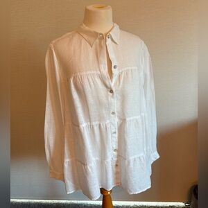 J. Jill Classic White Button-Down Shirt